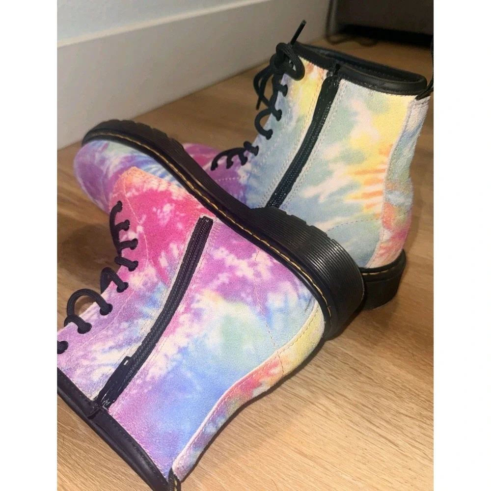 DR. MARTENS 1460 J Tie-Dye Combat Boots Kids US 13 UK 12 EU 31